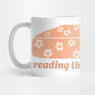 reading therapy orange/yellow cute book design with daisy flowers for readers Mug